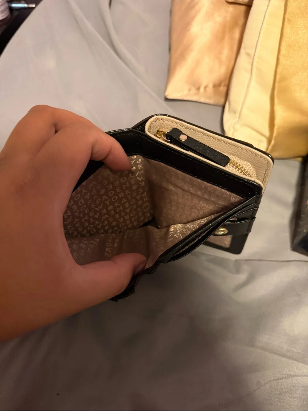 kate spade Two-Tone Pale Lavender and Black Men's Zip Wallet